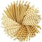 Paper Straws - 160-Pack Gold Colored Fun Biodegradable Drinking Straws with Coral Stripes, Polka Dot, Chevron, and Star Designs